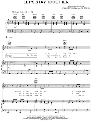 Al Green Let S Stay Together Sheet Music In F Major Transposable Download Print Sku Mn0018714