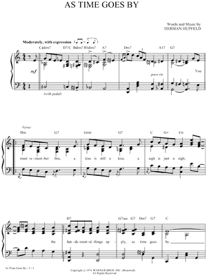 Jimmy Durante - As Time Goes By - Sheet Music (Digital Download)