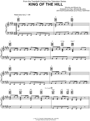 Theme From King Of The Hill Sheet Music, The Refreshments