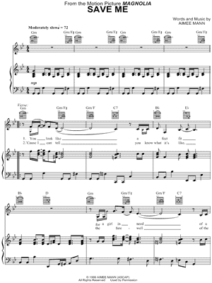 sheet music for magnolia soundtrack