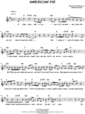 American Pie Chord Chart