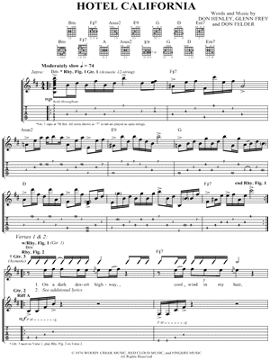 Hotel california chords