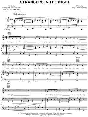 Strangers In The Night  Sheet music, Violin sheet music, Music