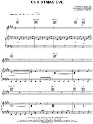 Celine Dion Christmas Eve Sheet Music In E Major Transposable Download Print Sku Mn0043153