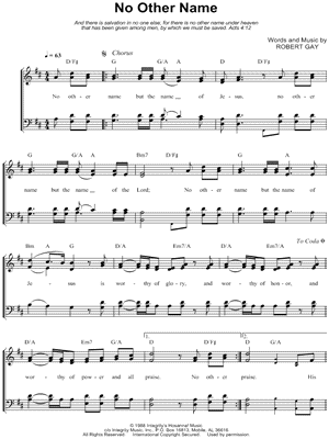 No Other Name Sheet Music To Download And Print