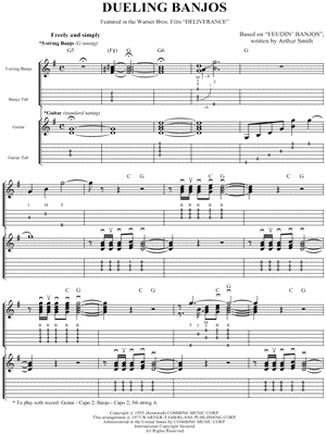 Roy Clark - Dueling Banjos - For 5-string Banjo (in G Tuning) and standard Guitar - Sheet Music (Digital Download)