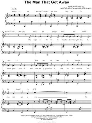 Judy Garland The Man That Got Away Sheet Music In F Major Transposable Download Print Sku Mn0051865