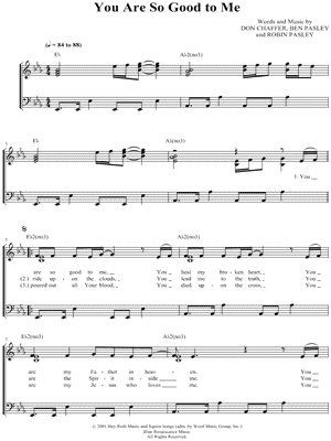 You Are So Good To Me Sheet Music 2 Arrangements Available Instantly Musicnotes