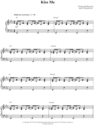 Sixpence None The Richer Kiss Me Sheet Music In Eb Major Transposable Download Print Sku Mn