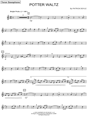 London Symphony Orchestra - Potter Waltz - Tenor Saxophone - Sheet Music (Digital Download)