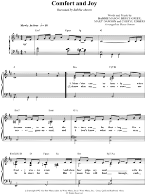 Babbie Mason Sheet Music Downloads From Babbie Mason Comfort