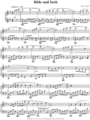 Imogen Heap Hide and Seek Sheet Music in A Major (transposable) -  Download & Print - SKU: MN0170923