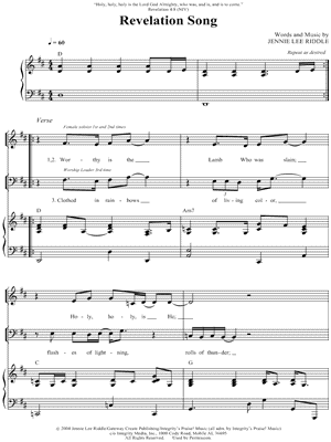 Revelation Song (Live) Sheet Music PDF (Kari Jobe / Passion