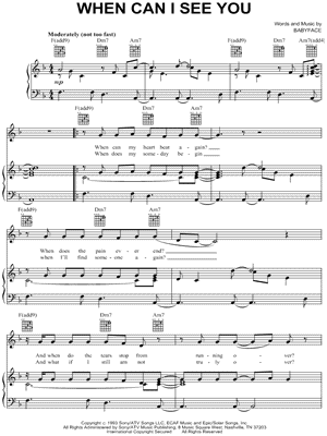 Kenneth Babyface Edmonds When Can I See You Sheet Music In F Major Transposable Download Print Sku Mn