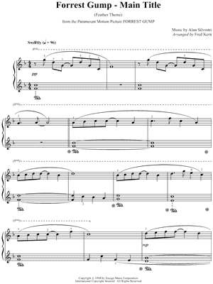 Alan Silvestri - Forrest Gump - Main Title - (Feather Theme) - Sheet Music (Digital Download)