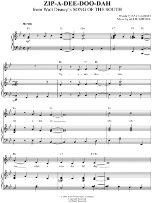 Zip A Dee Doo Dah Sheet Music 35 Arrangements Available Instantly Musicnotes