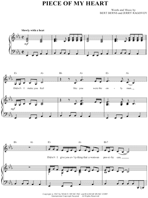 Free Piece Of My Heart by Janis Joplin sheet music