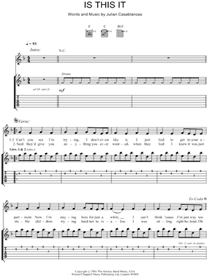 The Strokes - You Only Live Once Sheet music for Piano (Solo)