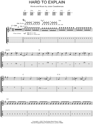 You Only Live Once by The Strokes Guitar Tab Digital Sheet Music