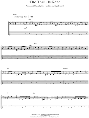 B B King The Thrill Is Gone Bass Tab In B Minor Download