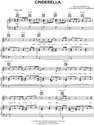 Steven Curtis Chapman Cinderella Sheet Music In Major Transposable Download Print Sku Mn