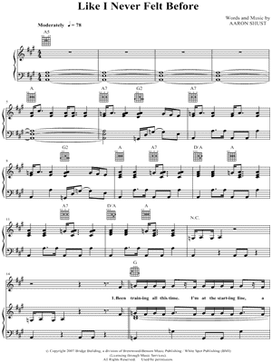Aaron Shust - Like I Never Felt Before - Sheet Music (Digital Download)