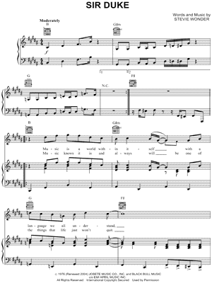 Sir Duke Horn Chart