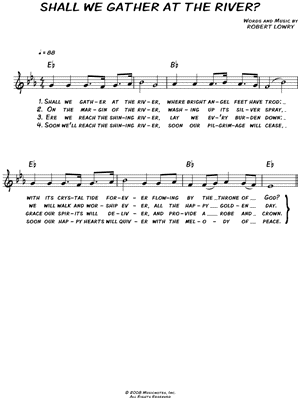 Robert Lowry Shall We Gather At The River Sheet Music Leadsheet In Eb Major Transposable Download Print Sku Mn