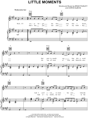Brad Paisley - Little Moments - Sheet Music (Digital Download)