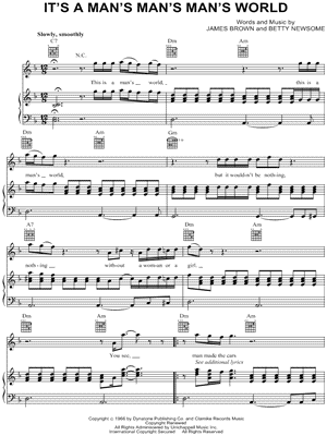 James Brown It S A Man S Man S Man S World Sheet Music In D Minor Transposable Download Print Sku Mn0066598