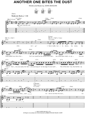 Another One Bites The Dust, (intermediate) sheet music for piano solo