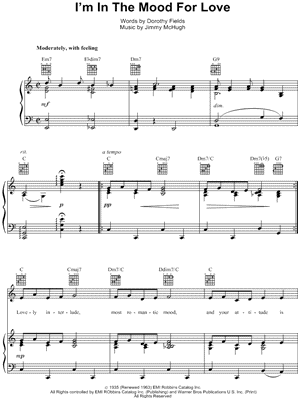 I M In The Mood For Love Sheet Music 8 Arrangements Available Instantly Musicnotes