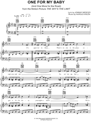 Fred Astaire One For My Baby Sheet Music In Eb Major Transposable Download Print Sku Mn