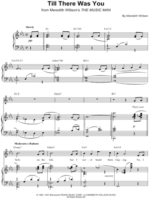 Till There Was You From The Music Man Sheet Music In Eb Major Transposable Download Print Sku Mn0069949