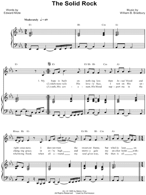 The solid rock. A new tune to a wonderful old hymn. Sheet Music