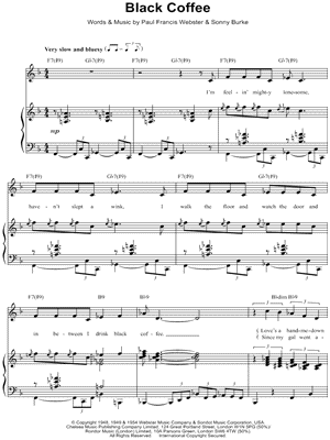 Black Coffee, (easy) sheet music for piano solo (PDF)