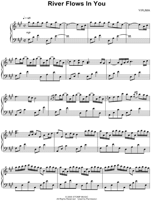 Yiruma River Flows In You Sheet Music Piano Solo In A Major Transposable Download Print Sku Mn