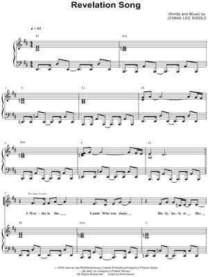 Revelation song - Jennie Lee Riddle Sheet music for Piano (Piano