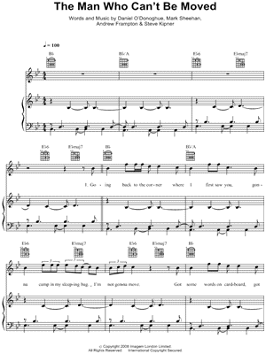 The Script The Man Who Can T Be Moved Sheet Music In Bb Major Transposable Download Print Sku Mn0074793