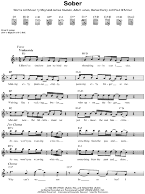 Sober by Tool - Leadsheet.