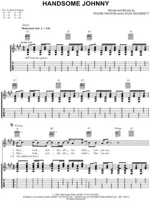 Richie Havens - Handsome Johnny - Sheet Music (Digital Download)