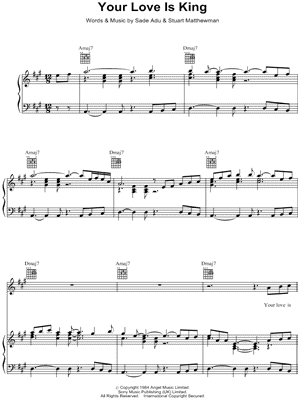 Your Love Is King sheet music for voice, piano or guitar v2