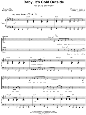 Baby Its Cold Outside Glee Sheet Music Free - Epic Sheet Music