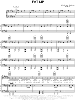 Pieces-Sum 41- Free Piano Sheet Music & Piano Chords