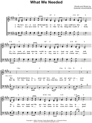 Kingdom Heirs - What We Needed - Sheet Music (Digital Download)