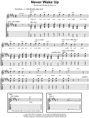 Sum 41 – Pieces Sheet music for Piano (Solo)