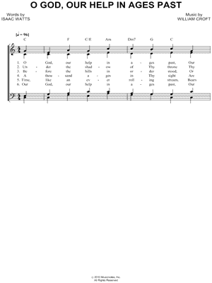 William Croft "O God, Our Help in Sheet Music in Major (transposable) - Download & Print - SKU: MN0081501