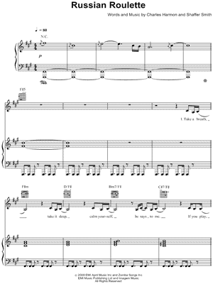 Free Russian Roulette by Rihanna sheet music