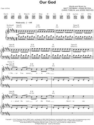 Our God Chris Tomlin Chord Chart