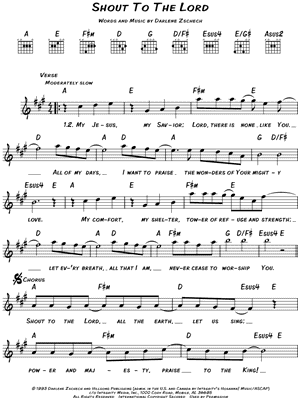 Shout To The Lord Chord Chart